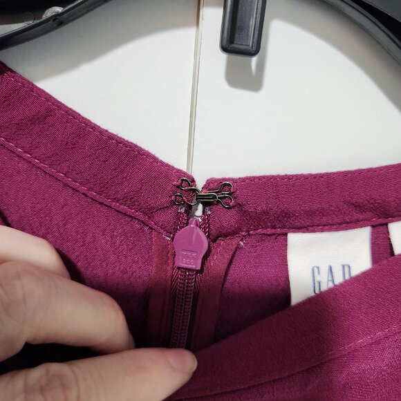 GAP Women's Long Sleeve Berry Purple Peasant Style Dress with Embroidery XXL - Picture 3 of 11